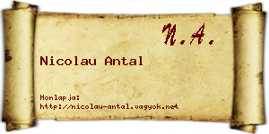 Nicolau Antal névjegykártya